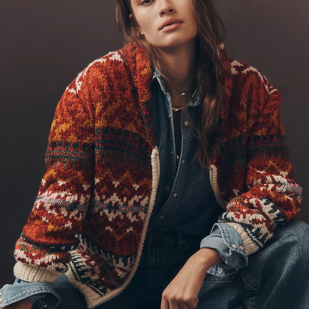 Frantic | Wool Christmas Cardigan Sweater OS Anthropologie
